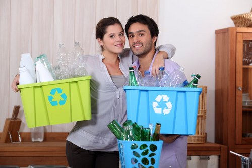 Recycling and trash sorting in Queenspark community